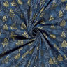 Bomullstyg Poplin Fina granar – nattblå/guld,  thumbnail number 3