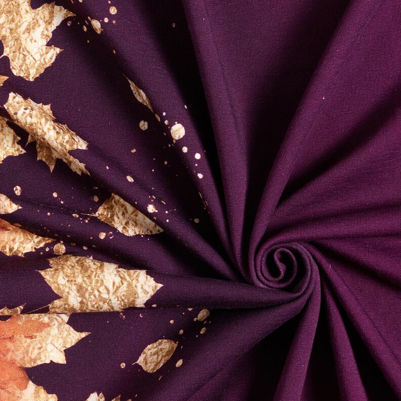 French Terry Brodyrtyg lönnlöv | Glitzerpüppi – merlot/gammalguld, image number 3
