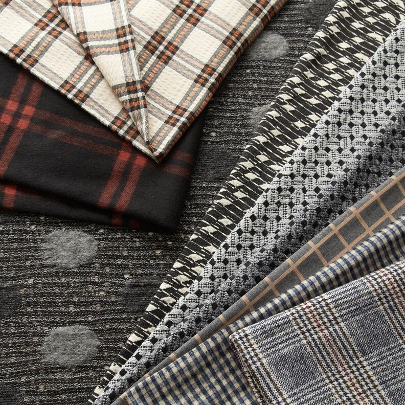 Stickad jacquard geometriskt mönster – svart/vit,  image number 6