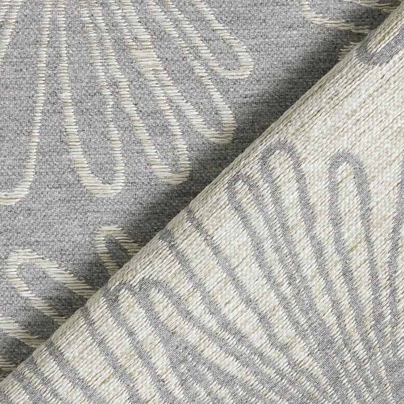 Dekorationstyg Jacquard bladkonturer – grått,  image number 4