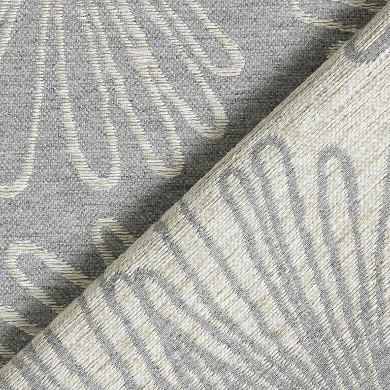 Dekorationstyg Jacquard bladkonturer – grått, image number 4