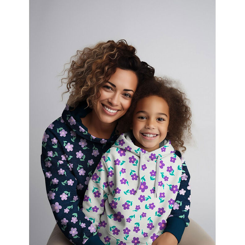 Sweatshirt Blommor | by Poppy – antracit/fläder, image number 7