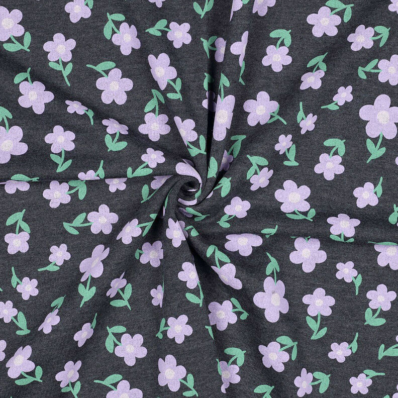 Sweatshirt Blommor | by Poppy – antracit/fläder, image number 3