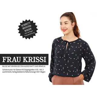 FRAU KRISSI - blus med veckad halsöppning, Studio Schnittreif  | XS -  XXL, 