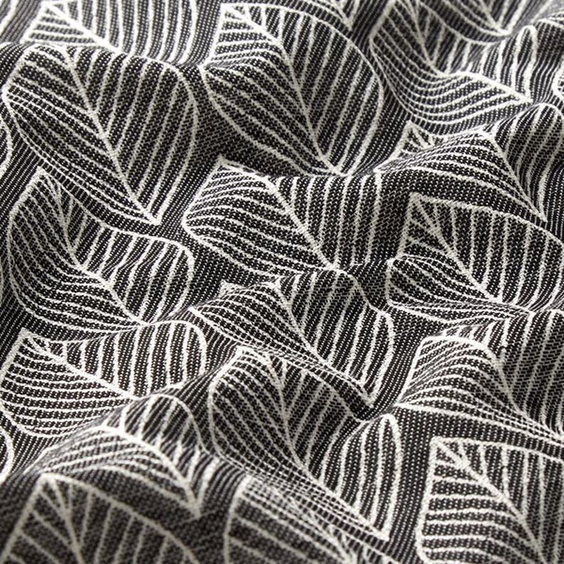 Dekorationstyg Jacquard Blad – antracit,  image number 2