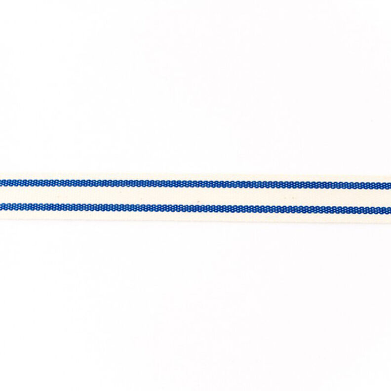 Vävt band Bomull ränder – marinblått,  image number 1