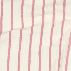 Muslin/Dubbel-krinkelväv Ränder i färgat garn  | Poppy Fabrics – pastellviolett/yllevit, 