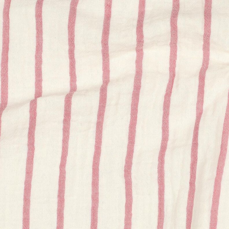 Muslin/Dubbel-krinkelväv Ränder i färgat garn  | Poppy Fabrics – pastellviolett/yllevit,  image number 2