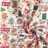 Bomullstyg Poplin julbilder – vit/karminröd,  thumbnail number 3