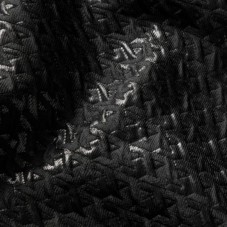 Cloqué glittrigt hundtandsmönster – svart,  image number 2