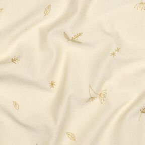 GOTS Bomullsjersey grenar och växter | Poppy Fabrics – kräm/rådjursbrun, 