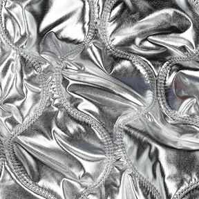 Quiltat tyg Serpentinlinjer – silvermetallic, 