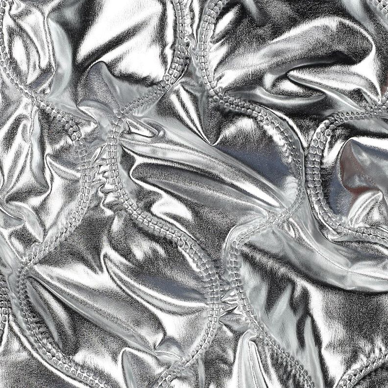 Quiltat tyg Serpentinlinjer – silvermetallic, image number 2