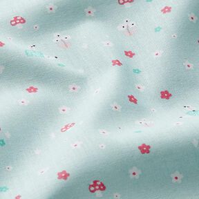 Poplin igelkott och svamp – babyblått, 