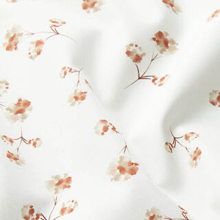 Bomullstyg Poplin späda blommor – vit, 