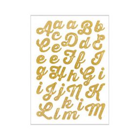 Strykfolie Glitter A-Z – guld metallisk | Rico Design, 