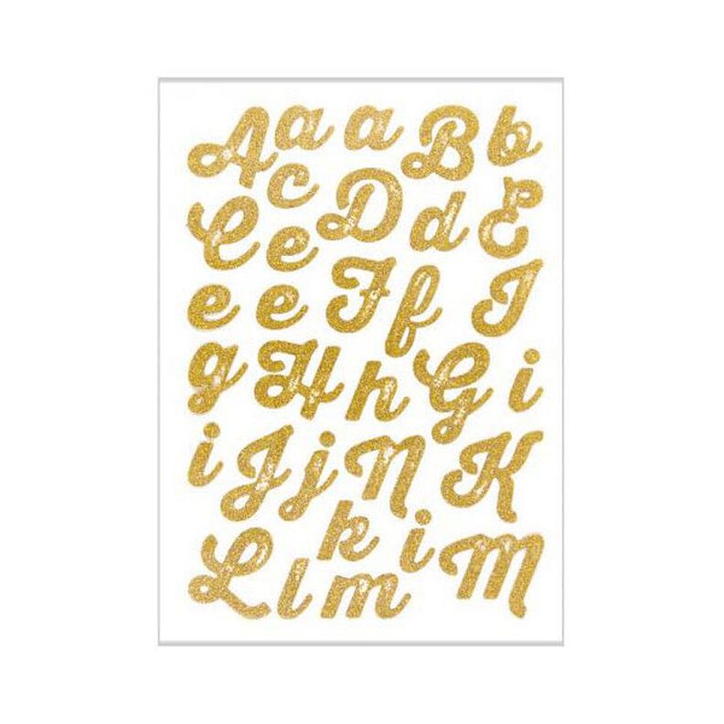 Strykfolie Glitter A-Z – guld metallisk | Rico Design,  image number 1