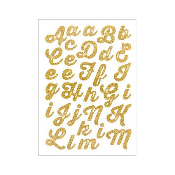 Strykfolie Glitter A-Z – guld metallisk | Rico Design,  image number 1
