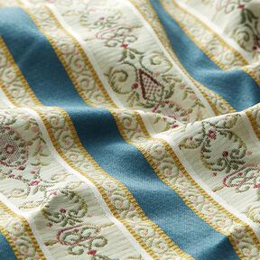 Möbeltyg Jacquard Biedermeier Ränder – kräm/blå, 