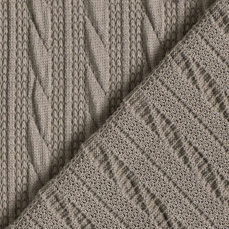 Stickat Cloqué flätmönster – sidengrå,  image number 4