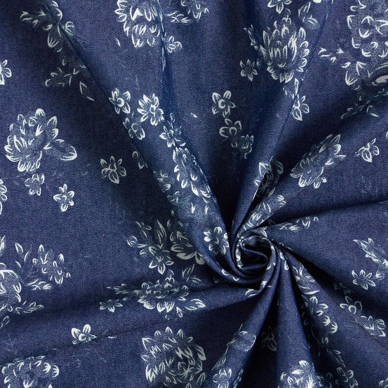 Chambray Små rosor – marinblått/yllevit,  image number 3