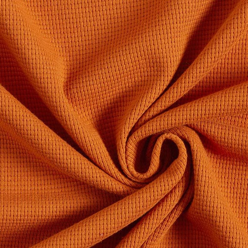 Mini-bomullsvåffeljersey enfärgad – terracotta, image number 1