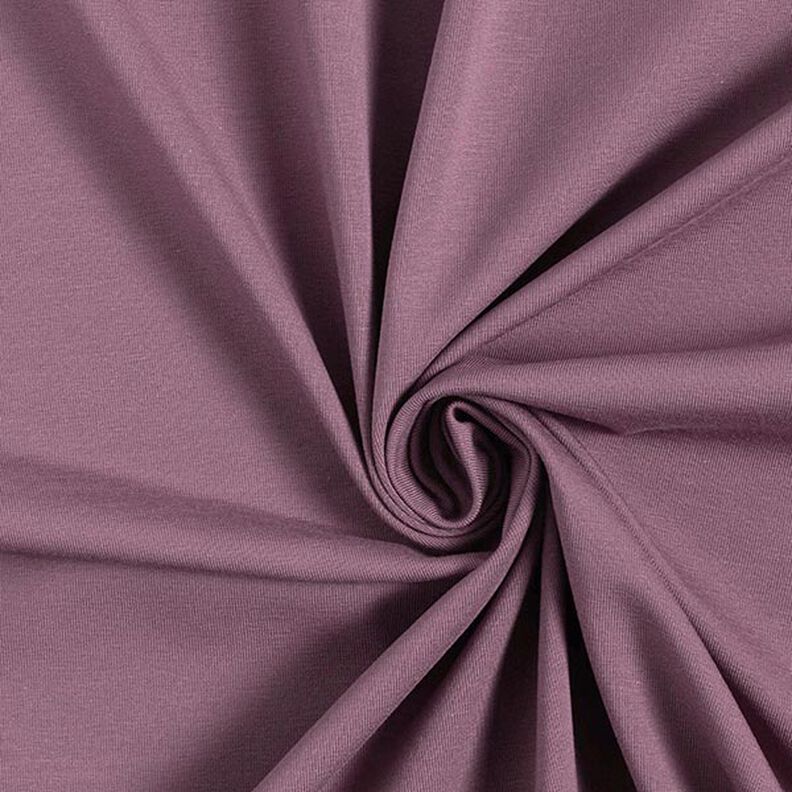 Bomullsjersey medium enfärgad – aubergine, image number 1