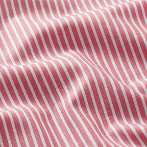 Bomullspoplin Ränder – rosa/vit, 
