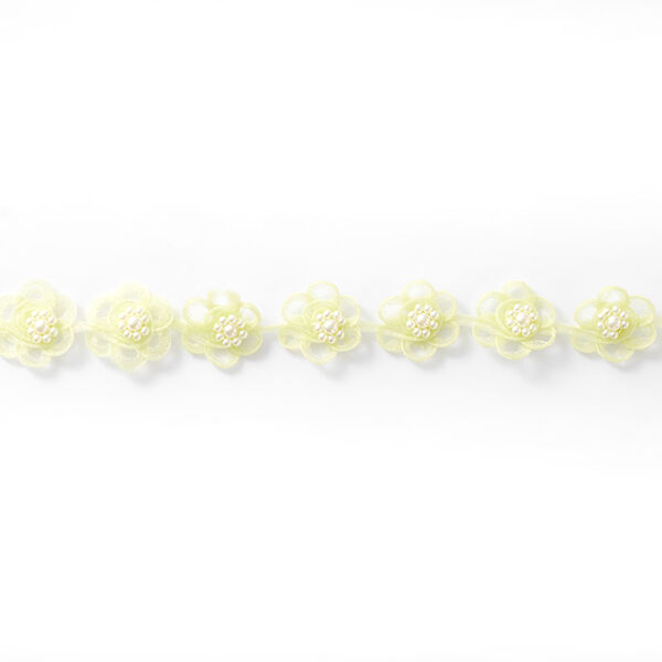 Organzaband Blommor [25 mm] – pastellgrönt,  image number 2