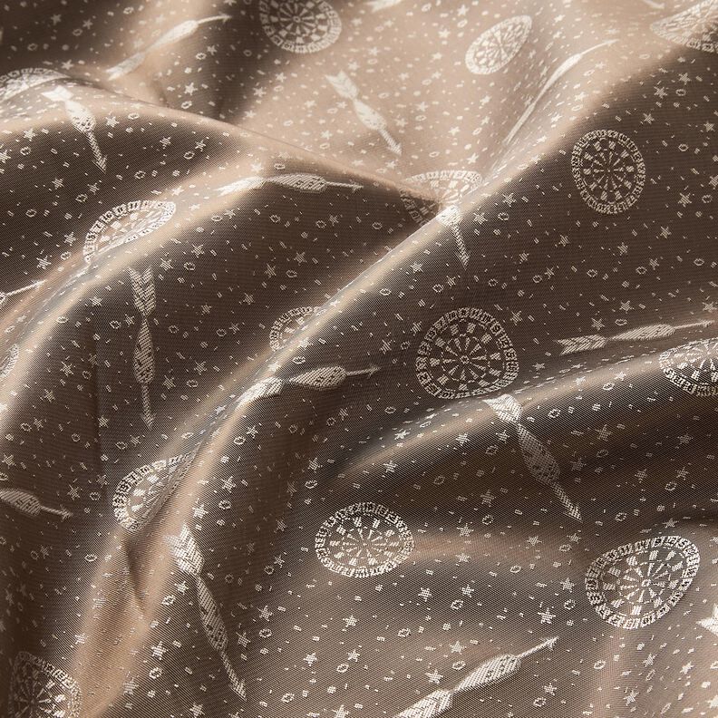 Fodertyg Jacquard darttavlor och pilar – grått/guld,  image number 2