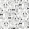 Bomullsflanell hundar | Poppy Fabrics – vit/svart,  thumbnail number 1