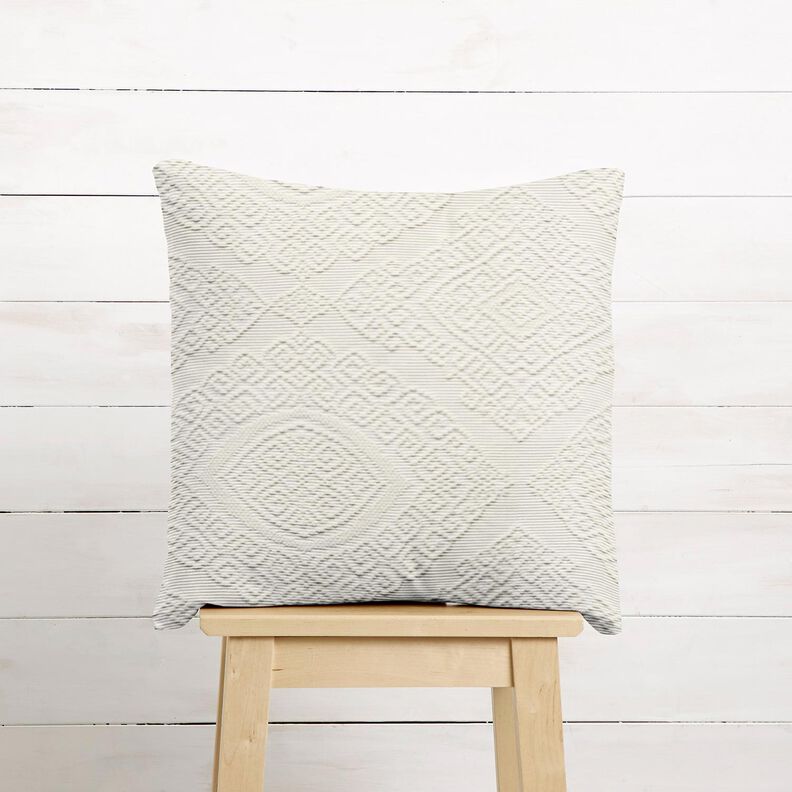 Dekorationstyg Jacquard dekorativa romber 275 cm – yllevit, image number 7