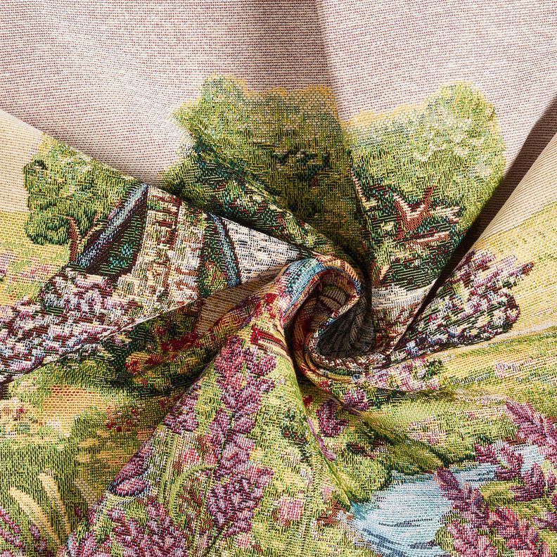 dekorationspanel Gobeläng romantisk stuga – ljusbeige/lavender, image number 3