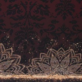 BomullsjerseyBrodyrtyg mandala med guldprickar | Glitzerpüppi – svartbrun/guld, 