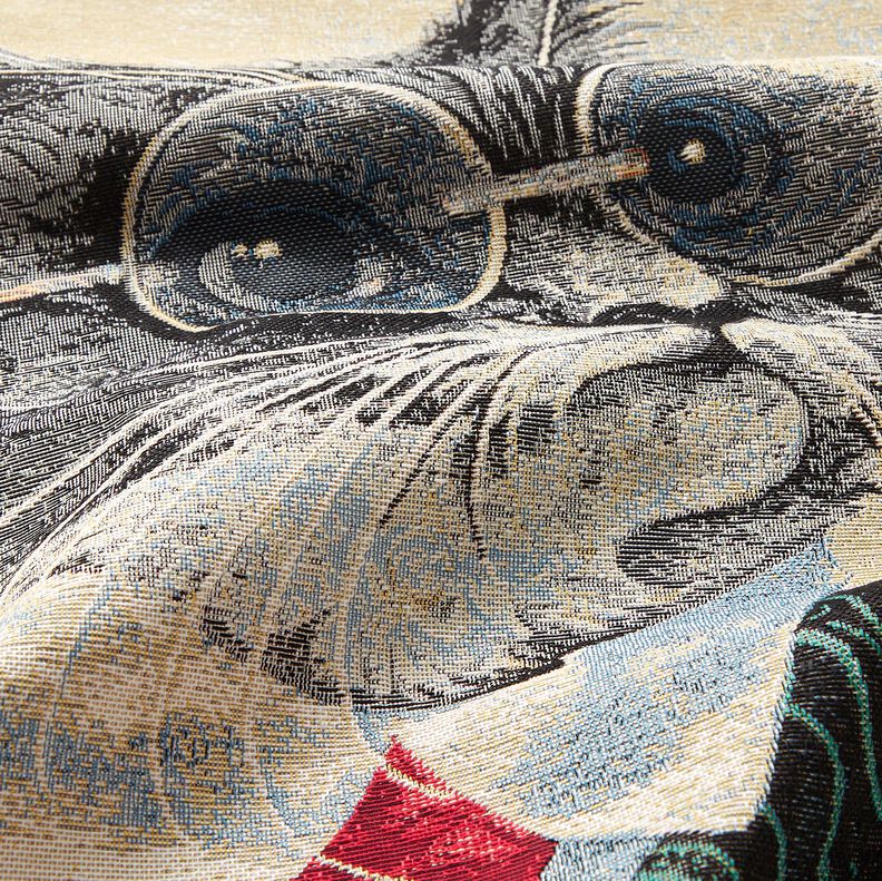 dekorationspanel Gobel&auml;ng elegant katt &ndash; natur/gr&aring;,  image number 2