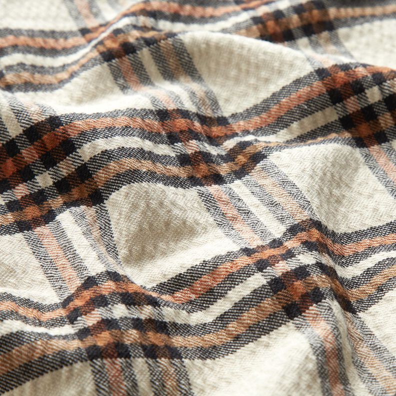 Seersucker skotskrutig – beige/terracotta,  image number 2
