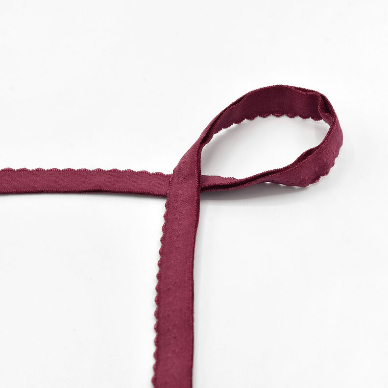 Elastisk kantband spets [20 mm] – bordeauxrött,  image number 1