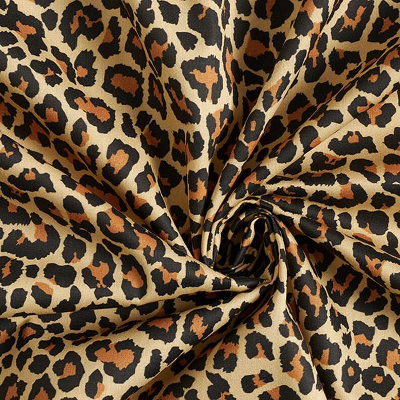 Dekorationstyg Bomullssatin Leopardmönster – brun,  image number 3