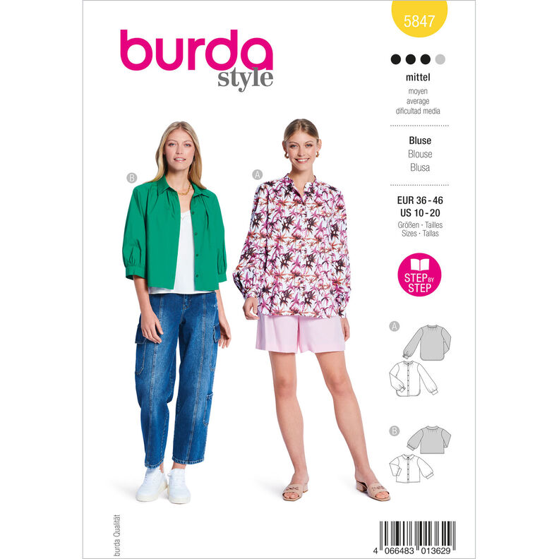 Blus | Burda 5847 | 36-46,  image number 1