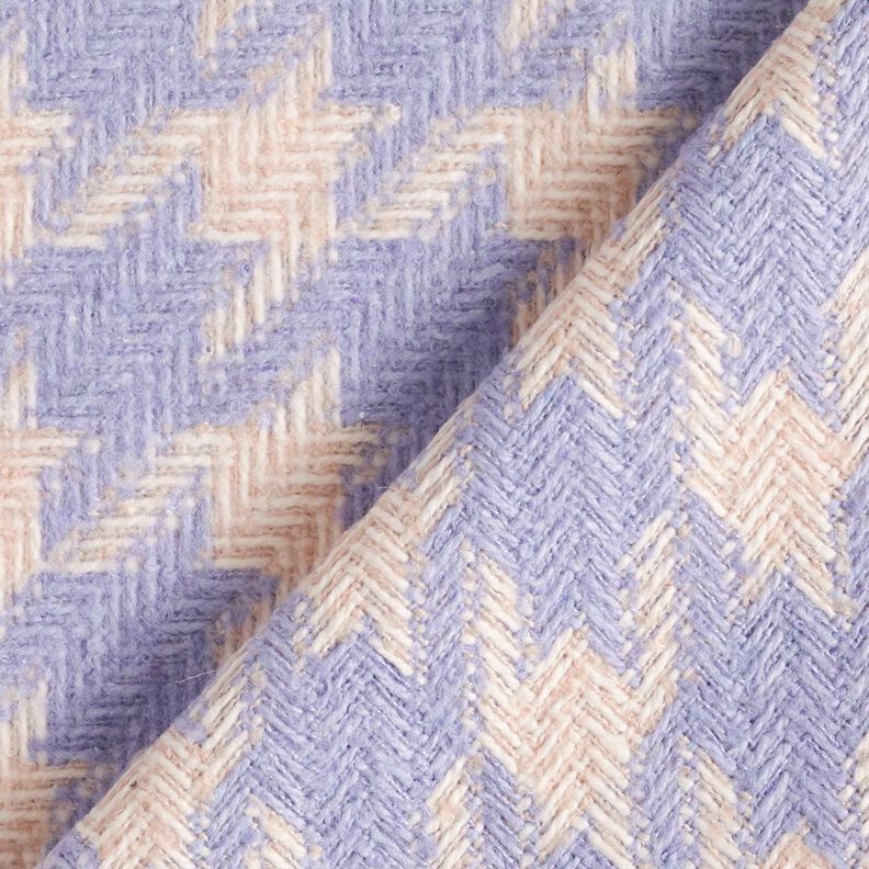 Rocktyg grovvävt hundtandsmönster – beige/fläder, image number 4
