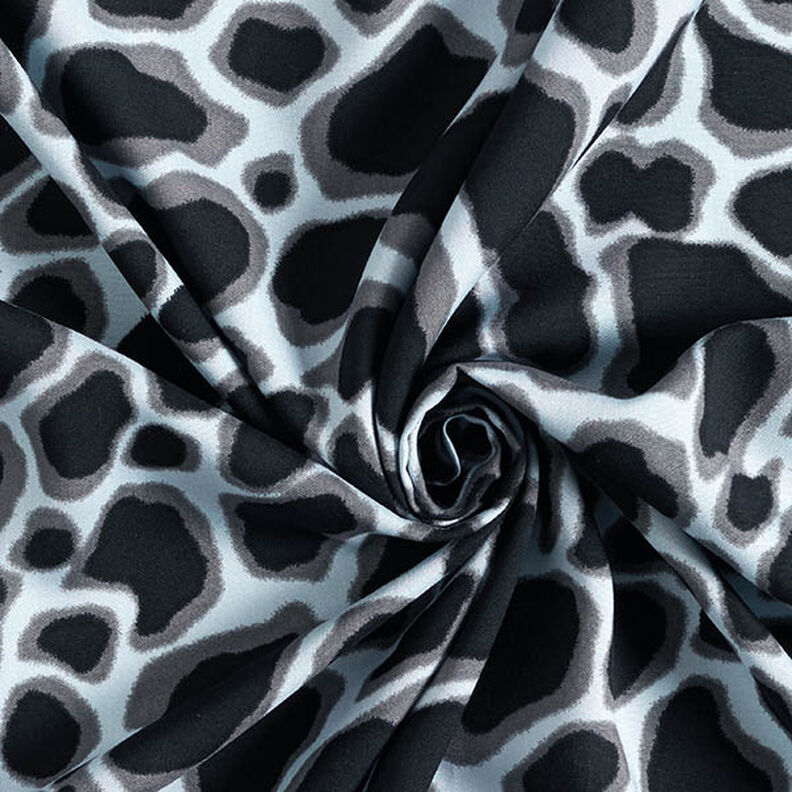viskostyg leopardmönster – ljusblått/svart,  image number 3