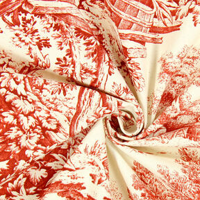 Toile de Jouy – kaminrött, 