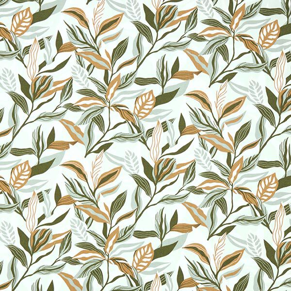 Dekorationstyg Canvas målade blad – grön/vit, image number 1