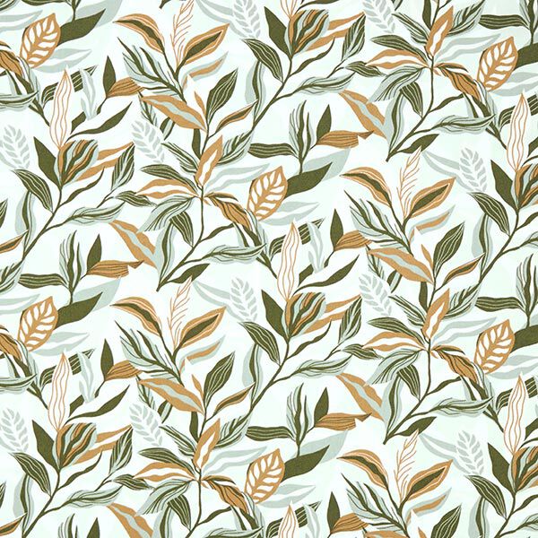 Dekorationstyg Canvas målade blad – grön/vit,  image number 1