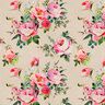 Dekorationstyg halvpanama digitaltryck rosenakvarell – natur,  thumbnail number 1