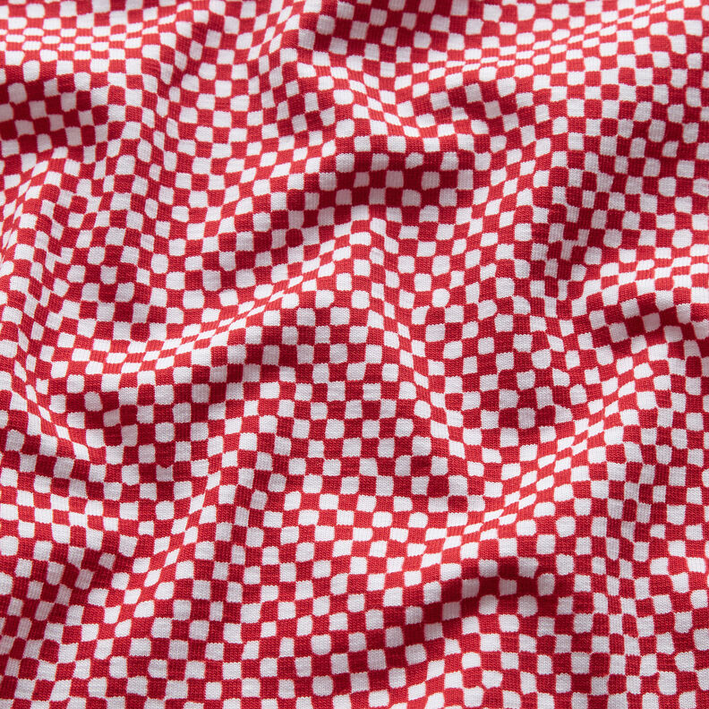 GOTS Bomullsjersey Minirutor | TCC x LOOKS by Wolfgang Joop – rött/vit,  image number 3