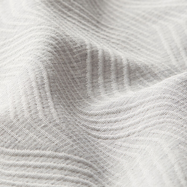 Dekorationstyg jacquard Vågiga linjer – ljusgrått, image number 2