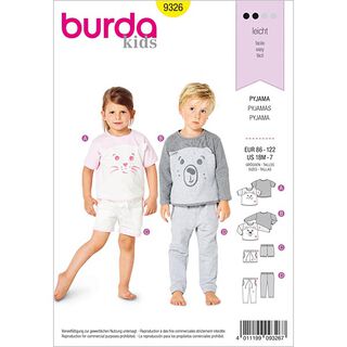 Barnpyjamas, Burda 9326 | 86 - 122, 