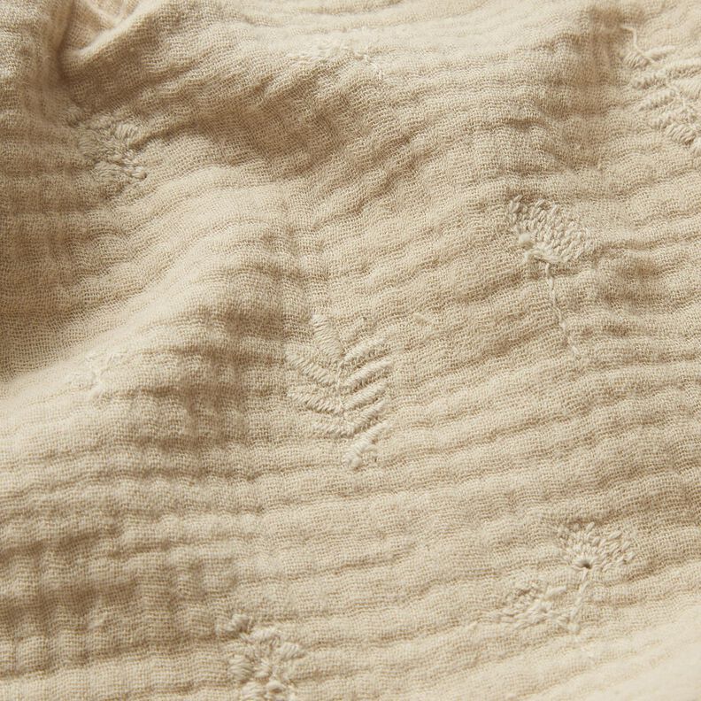 Muslin/Dubbel-krinkelväv broderi blommor och grenar – anemon,  image number 6