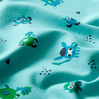 Bomullsjersey Babymonster | PETIT CITRON – ljus turkos, 